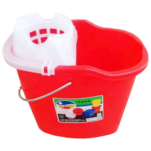 珠江牌加厚塑料老式挤水地拖桶商用家用红色简易拖地桶拖把篮包邮