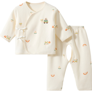 拉夏贝尔新生婴儿衣服春秋初生0和尚3月分体内衣打底宝宝秋衣套装