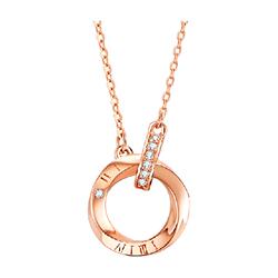 中国黄金莫比乌斯环纯银项链