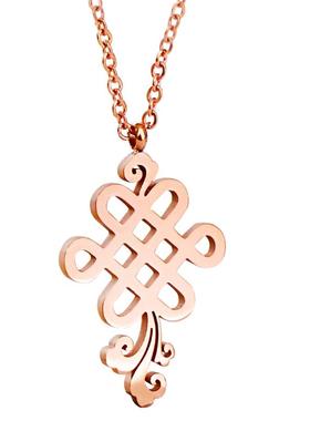 高级感项链女太钢轻奢玄学锁骨链钛钢吊坠防过敏玫瑰金彩金不掉色