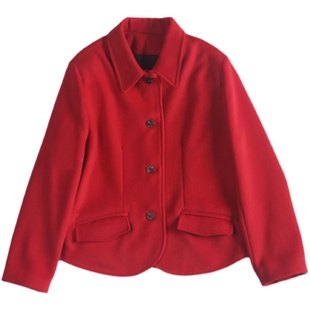 女士小款毛呢外套女显瘦春节新款女装上衣羊毛大衣女短款外套女冬