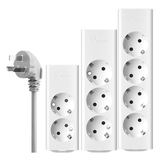 公牛欧标插线板圆孔插座德标转国标插头转换器圆头俄罗斯插接线板