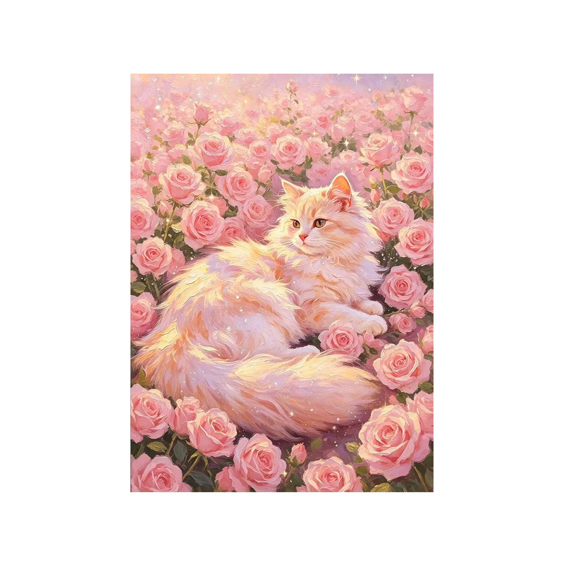 2026新款5D钻石画玫瑰猫咪动物高难度女孩子手工DIY贴钻画十字绣