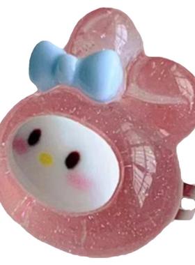 亚克力可爱冰透戒指开口戒可调节