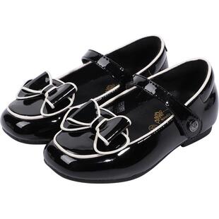 江博士奥莱特卖春季幼儿公主鞋软底礼仪鞋女童宝宝演出黑色皮鞋