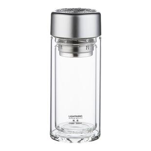 明尊CN90双层玻璃保温杯防烫隔热茶水分离杯家用耐高温水杯泡茶杯