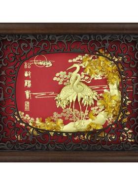 松龄鹤寿送老人生日纪念品摆件