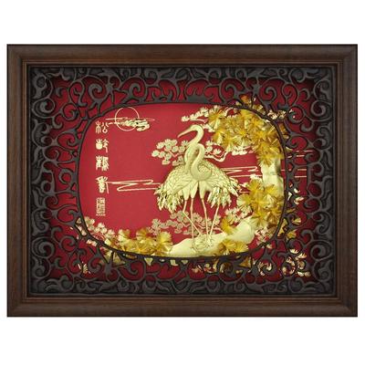 松龄鹤寿送老人生日纪念品摆件