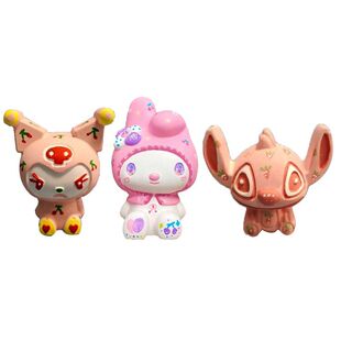 网红石膏娃娃涂色玩具儿童迷你彩绘白胚卡通diy立体公仔上色填色