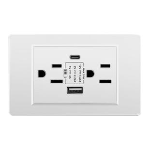 台湾美标手机20W快充电Typec插座16A六孔USB面板118型美式