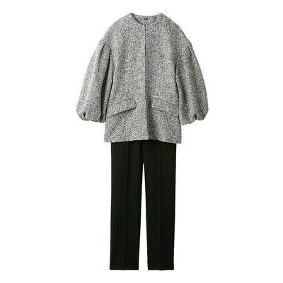 Mila Owen春夏气质通勤灯笼袖收腰夹克长裤套装09WFO241104