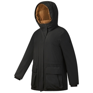 何沐妮同款FILA斐乐鹅绒羽绒服2025冬新高尔夫运动保暖连帽外套女