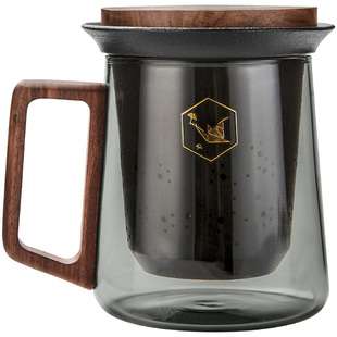 言和堂玻璃泡茶杯过滤茶杯茶水分离办公室男士个人家用大容量水杯