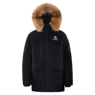 骆驼工装派克服女2026冬季户外加厚羽绒服女款中长款外套