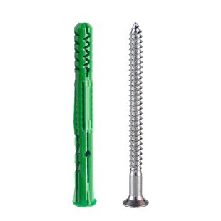 绿色尼龙膨胀螺丝加长膨胀管碳钢钉轻质砖泡沫砖打结膨胀丝带盖帽