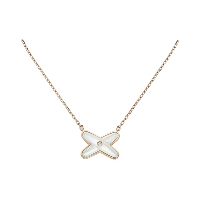 正确版！轻奢定制交叉项链18K