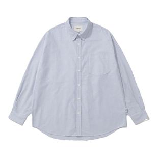 Batterup春秋外套日系宽松条纹拼接水滴袖纯棉休闲长袖衬衫男潮牌