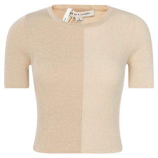 【折扣】INSPIRE&STORIES春季套头拼色针织短袖女士上衣