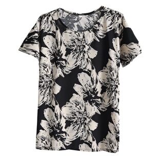 新款妈妈夏装上衣 40-50岁中老年大码女装短袖加肥加大t恤打底衫