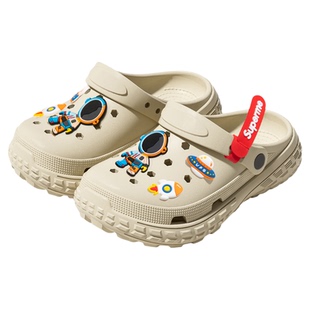 儿童洞洞鞋男童2025新款夏季中大童防滑包头凉拖鞋外穿男孩沙滩鞋