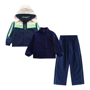 女童冲锋衣三合一套装2025新款春秋男童户外运动登山服防风三件套