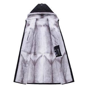 派克服男十字貂水貂皮内胆25新款鹅绒服中长款超长过膝羽绒服大衣