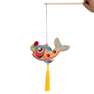 2026马年春节儿童手提锦鲤鱼灯仿古中式发光花灯灯笼装饰挂饰小新