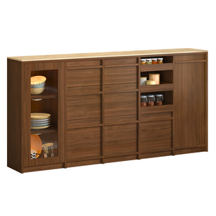 中古餐厅实木超薄岩板餐边柜储物柜一体靠墙窄边咖啡茶水柜9G424