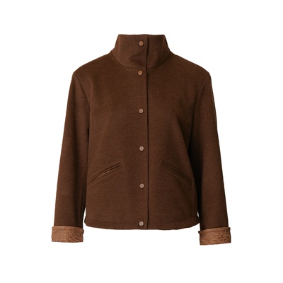 乔万尼复古国风翻领羊毛短外套女