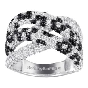 NothingButMini黑白蛇纹满天星戒指蛇年限定高级感轻奢男女同款