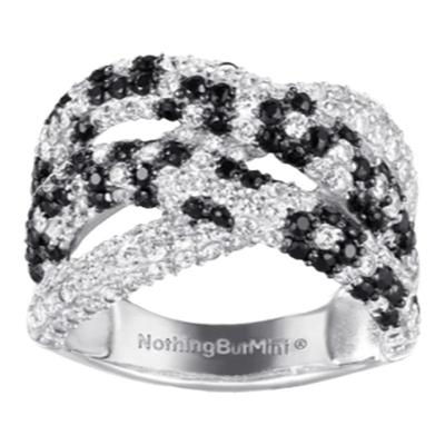 NothingButMini黑白蛇纹满天星戒指蛇年限定高级感轻奢男女同款