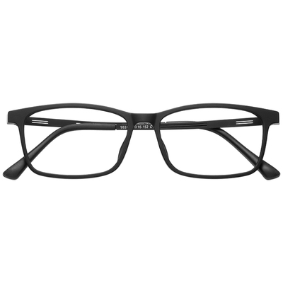 超轻橡皮钛黑色方框近视眼镜框男
