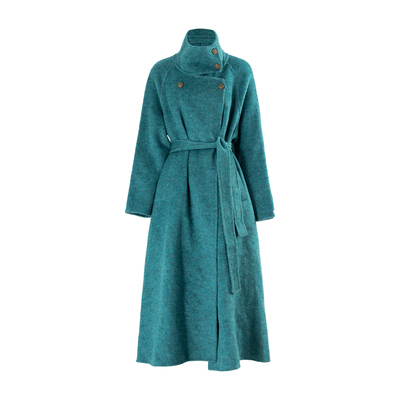 MD依诺【蓝色眼泪】2025冬季款显瘦气质时尚百搭羊毛毛呢长款外套