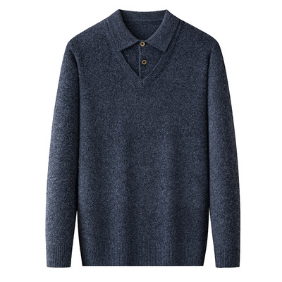 皮尔卡丹纯羊绒假两件打底羊毛衣