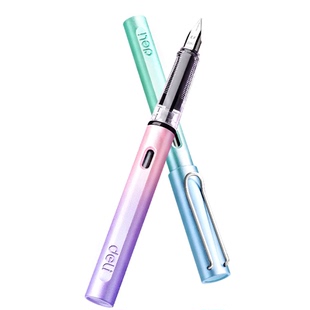 得力钢笔小学生专用三年级学生儿童可换墨囊四年级练字钢笔初学者男女生直液式黑蓝色不漏墨高颜值官方旗舰店