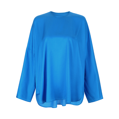 bettychow蓝厚真丝上衣