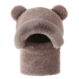 2025儿童帽子围巾一体毛绒帽秋冬保暖防寒护耳可爱男女童东北加厚