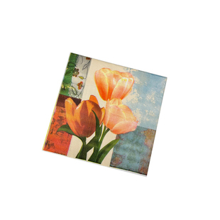 彩色印花餐巾纸郁金香花草 婚庆派对折叠纸巾口布巾家用 酒店餐厅