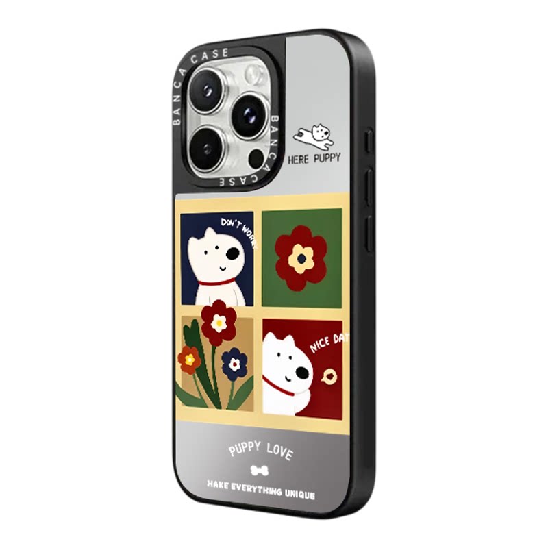 四宫格西高地适用苹果16/17promax手机壳iphone15pro个性卡通13/14软壳12新款16e潮牌镜面防摔套plus网红超火