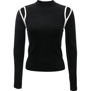 Vero Moda针织衫女2026春季新款圆领镂空拼色针织上衣326124003