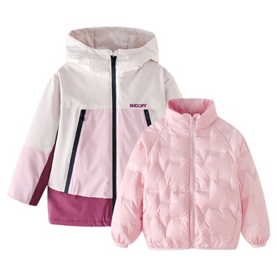 史努比儿童加厚冲锋衣羽绒服冬