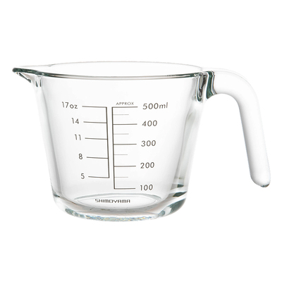霜山玻璃量杯带刻度计量杯烘焙打蛋搅拌杯微波炉加热带手柄玻璃杯