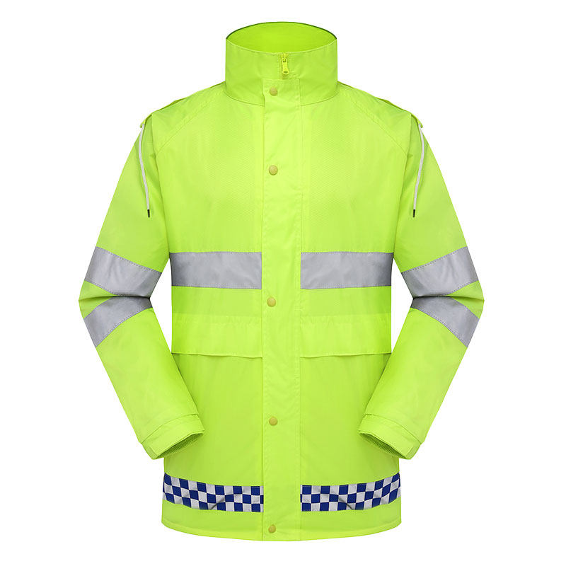反光雨衣救援分体套装执勤安全服外卖骑行交通防水全身防护雨披