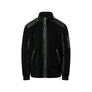 BOGNER博格纳 春夏男士经典双向拉链时尚潮流材质拼接夹克外套衫