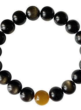 收藏精品双眼天然金曜石手链