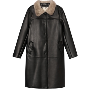 诗篇专选进口银兰水貂毛羊皮大衣皮衣冬