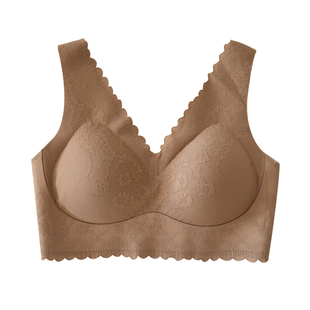 无痕背心胸罩一体式内衣女款绝美漂亮性感蕾丝女士小胸聚拢文胸