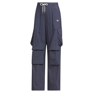 adidas阿迪达斯三叶草工装风伞兵抽绳运动裤夏女梭织长裤 KT3058