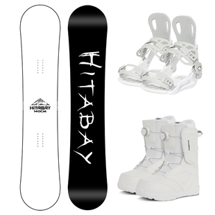 小黑板单板滑雪板套装快穿固定器雪鞋三件套装备全能男女雪板入门