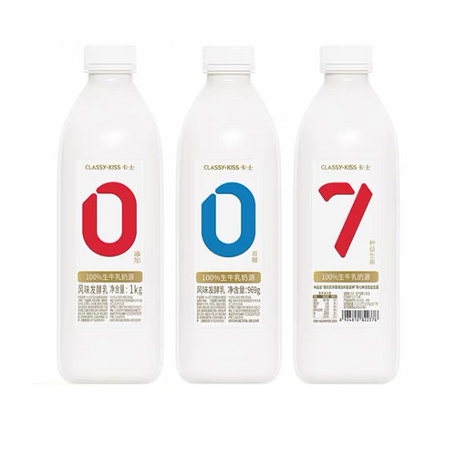 卡士007酸奶原味1kg大瓶活性益生菌健身代餐风味发酵乳家庭装